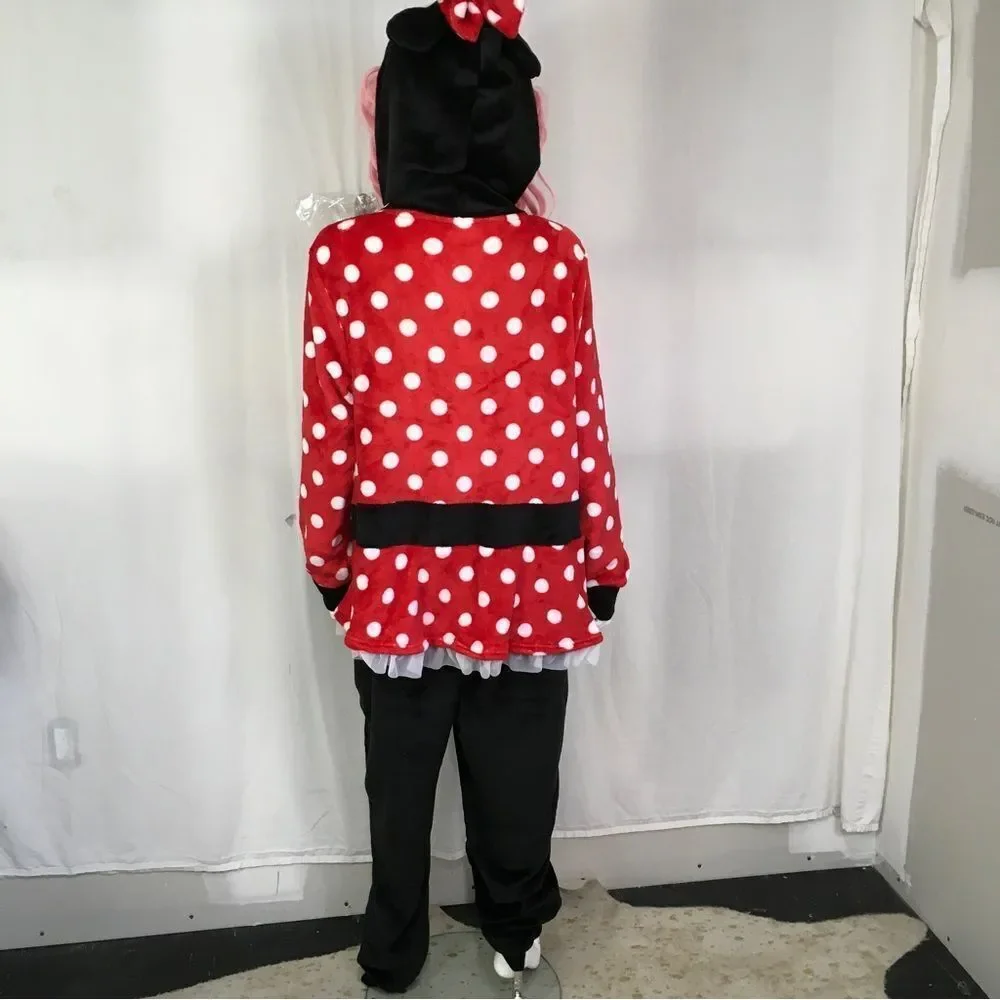 NEW Disney Minnie Mouse Fleece Hooded Onesie Sleepwear Costume 2X - Picture 5 of 13